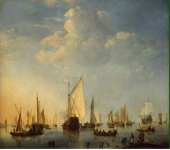 Velde Willem van de II Ships in a Calm Sea  - Hermitage